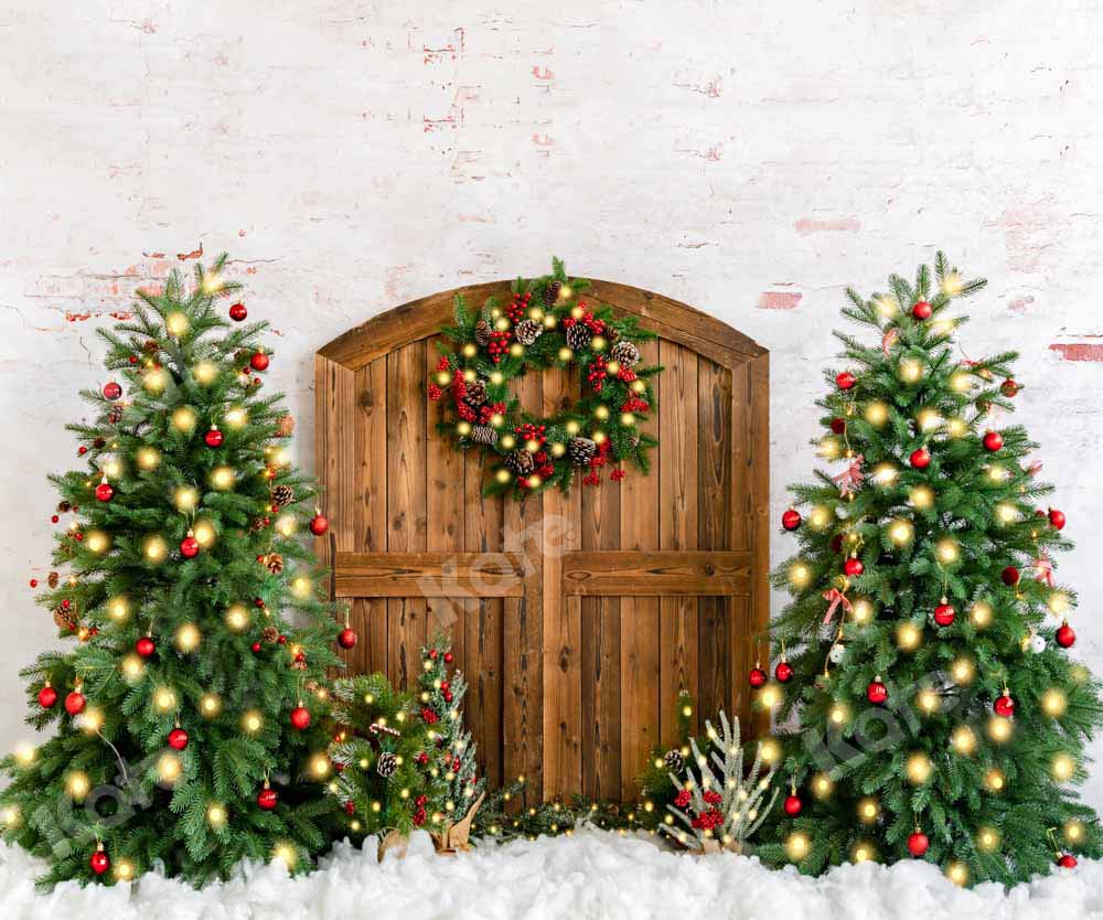 Kate Christmas Tree Wreath Barn Door Backdrop Designed by Emetselch - Image 11