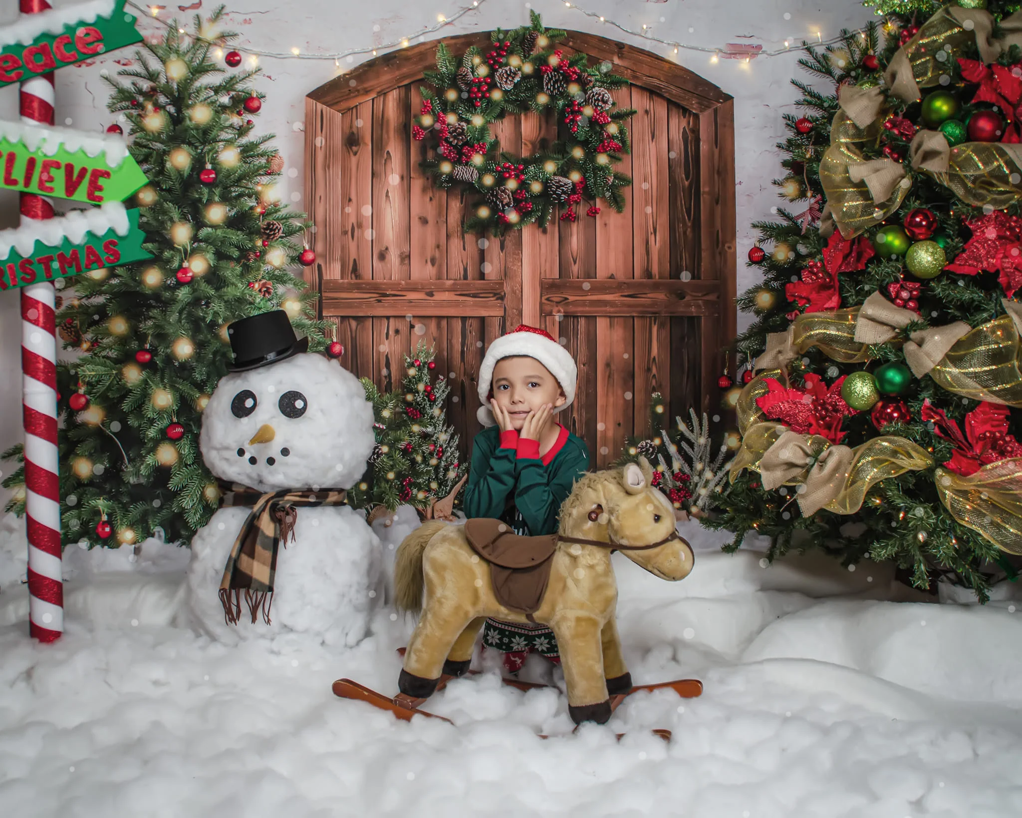 Kate Christmas Tree Wreath Barn Door Backdrop Designed by Emetselch - Image 13