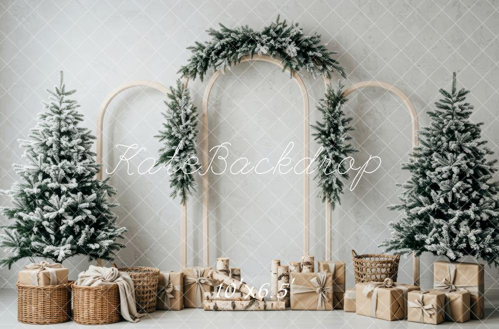 Kate Christmas Trees Arch Gifts Fleece Backdrop Designed by Patty Robert - Image 2