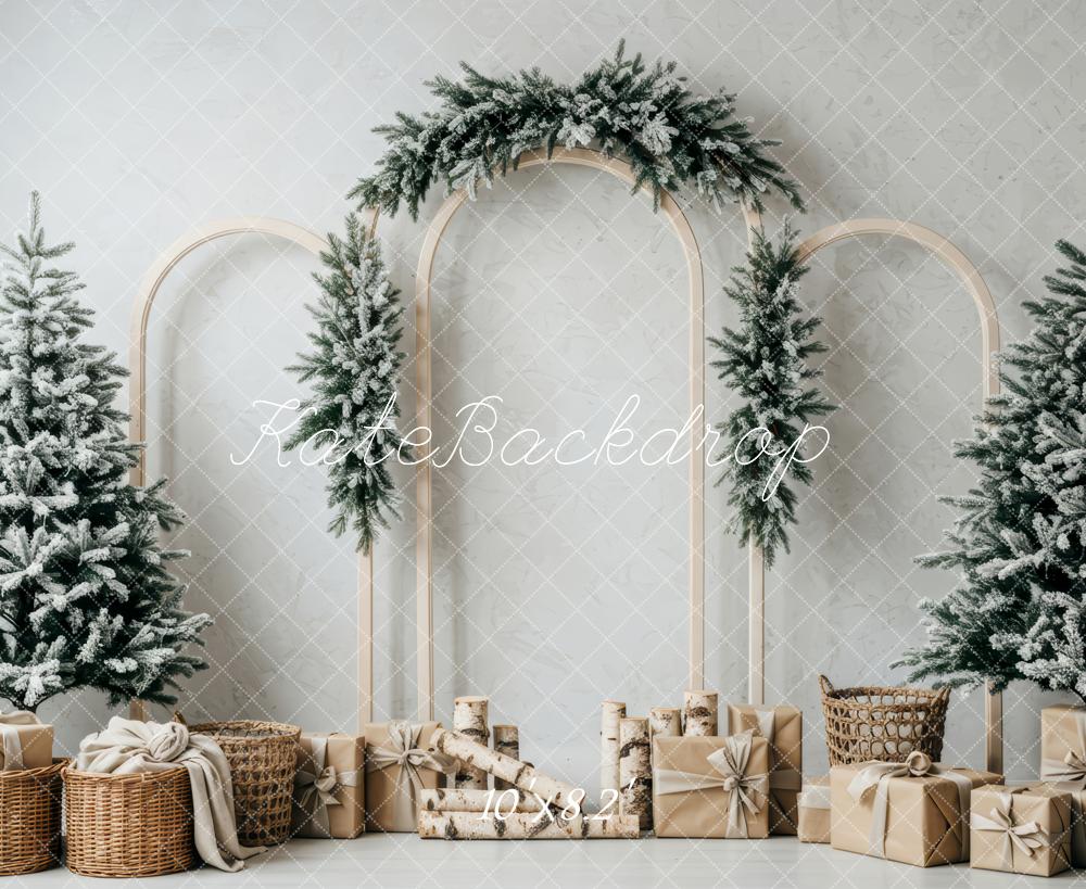 Kate Christmas Trees Arch Gifts Fleece Backdrop Designed by Patty Robert - Image 3