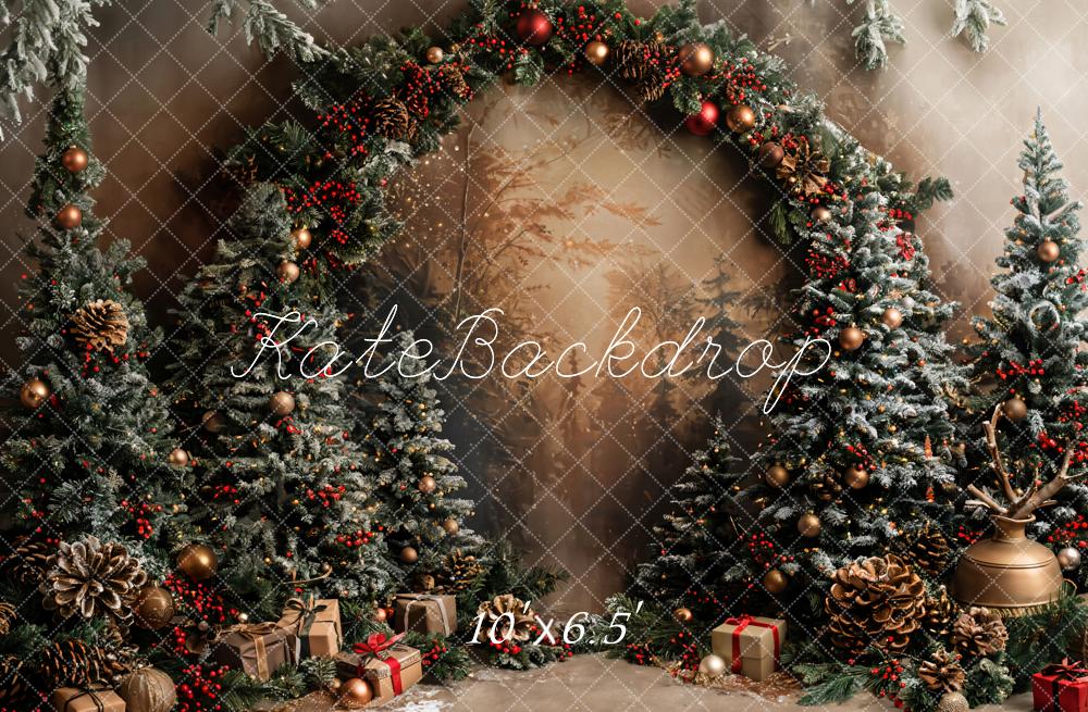 Kate Christmas Trees Arched Retro Wall Backdrop Designed by Emetselch - Image 7