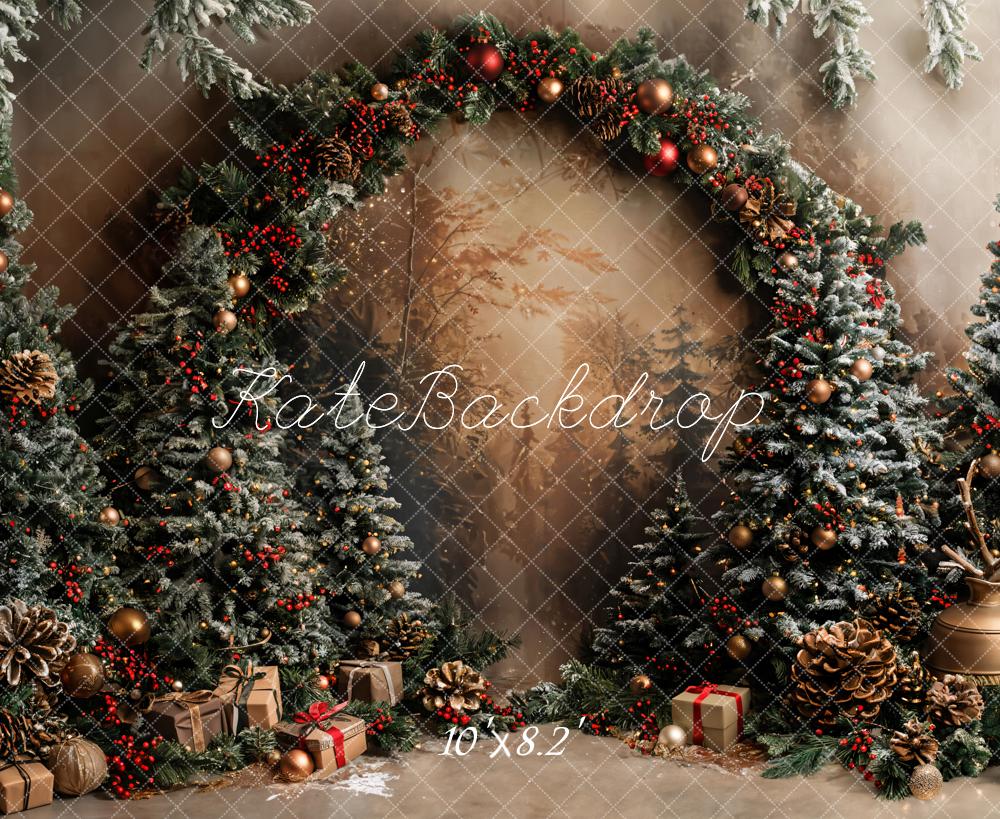Kate Christmas Trees Arched Retro Wall Backdrop Designed by Emetselch - Image 8
