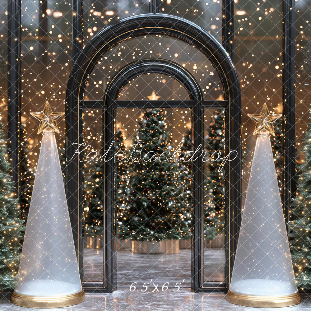 Kate Christmas Trees Arched Windows Star Cones Backdrop Designed by Mini MakeBelieve - Image 2