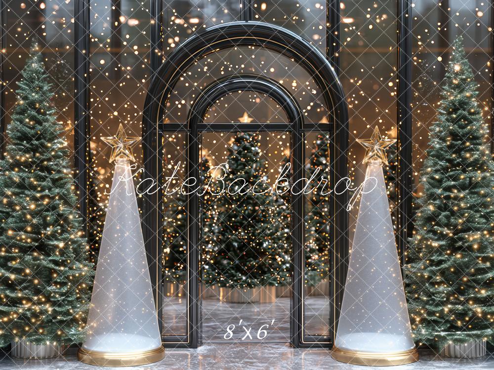 Kate Christmas Trees Arched Windows Star Cones Backdrop Designed by Mini MakeBelieve - Image 3