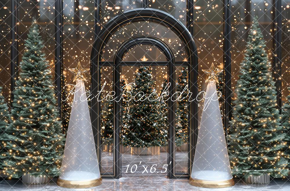 Kate Christmas Trees Arched Windows Star Cones Backdrop Designed by Mini MakeBelieve - Image 4