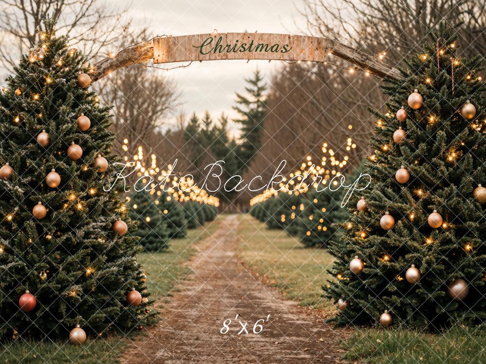 Kate Christmas Trees Farm Road Backdrop Designed by Emetselch - Image 5