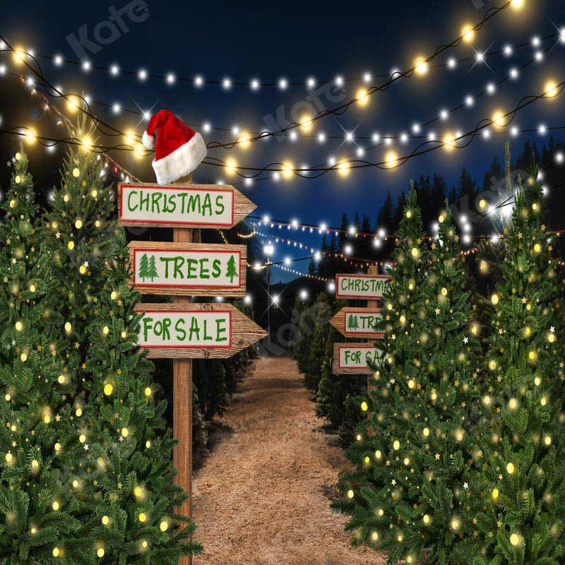 Kate Christmas Trees Filed Night Backdrop Designed by Emetselch - Image 2