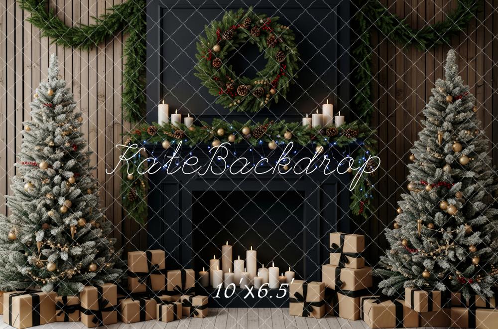 Kate Christmas Trees Fireplace Gifts Garland Backdrop Designed by Patty Robert - Image 4