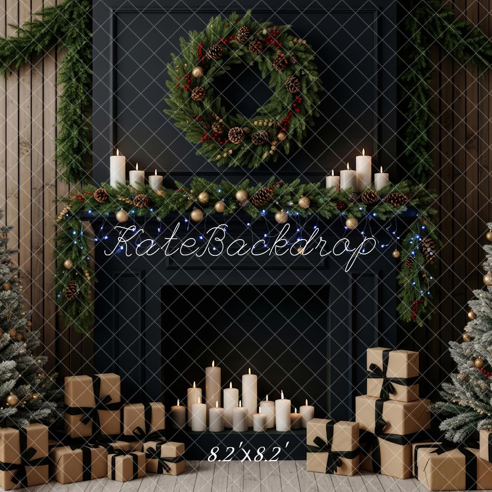 Kate Christmas Trees Fireplace Gifts Garland Backdrop Designed by Patty Robert - Image 5