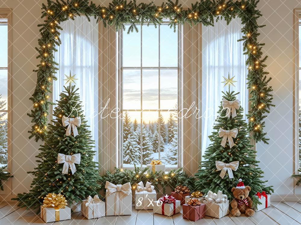 Kate Christmas Trees Garland Presents Window Backdrop Designed by Mini MakeBelieve - Image 3