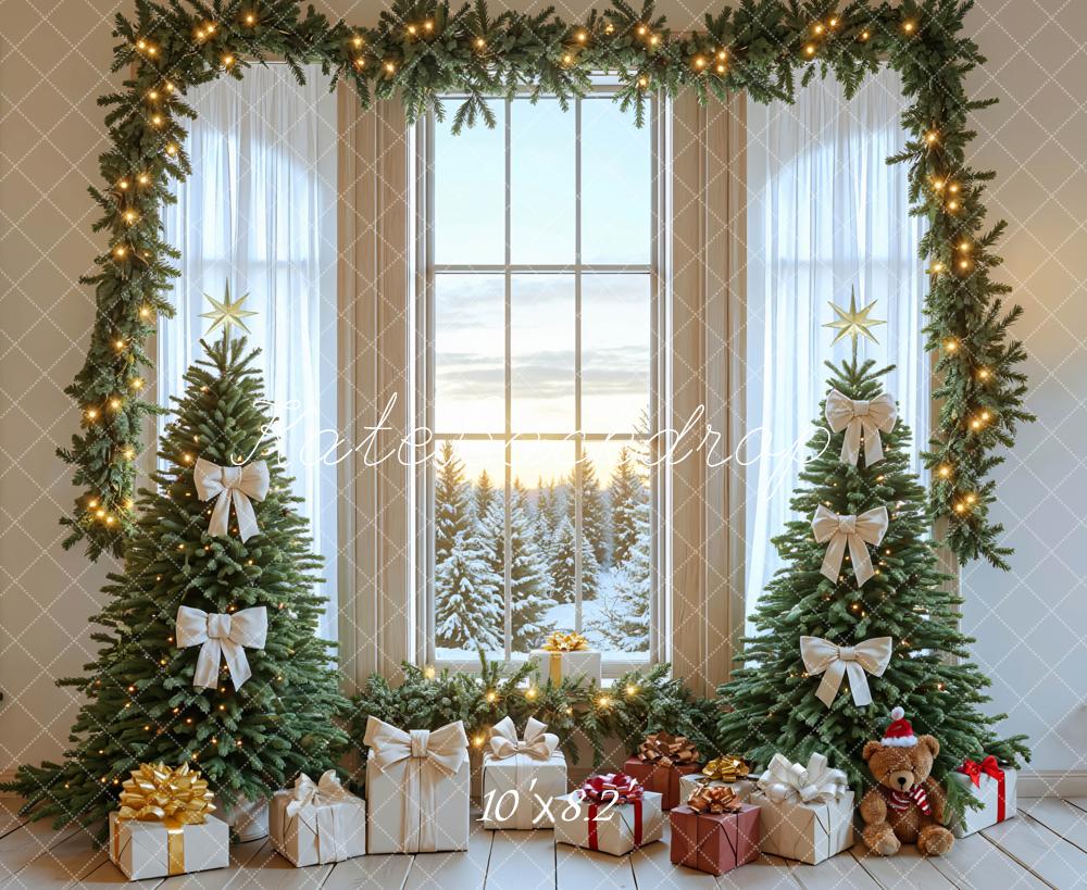 Kate Christmas Trees Garland Presents Window Backdrop Designed by Mini MakeBelieve - Image 6