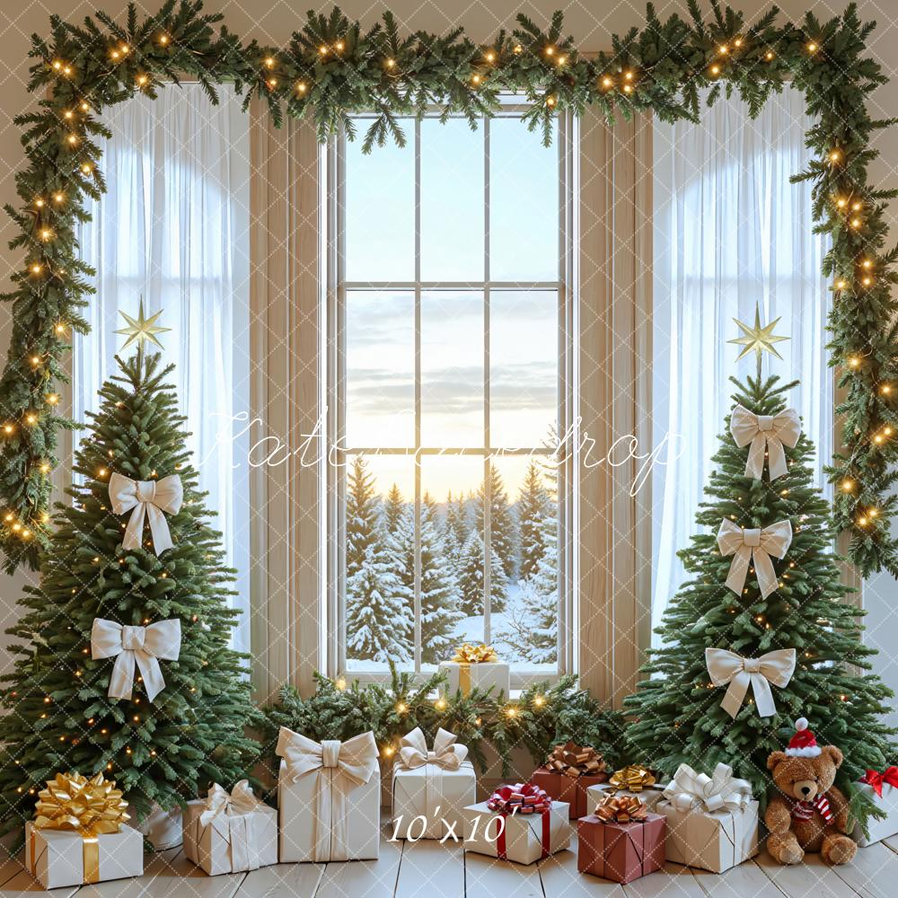 Kate Christmas Trees Garland Presents Window Backdrop Designed by Mini MakeBelieve - Image 7