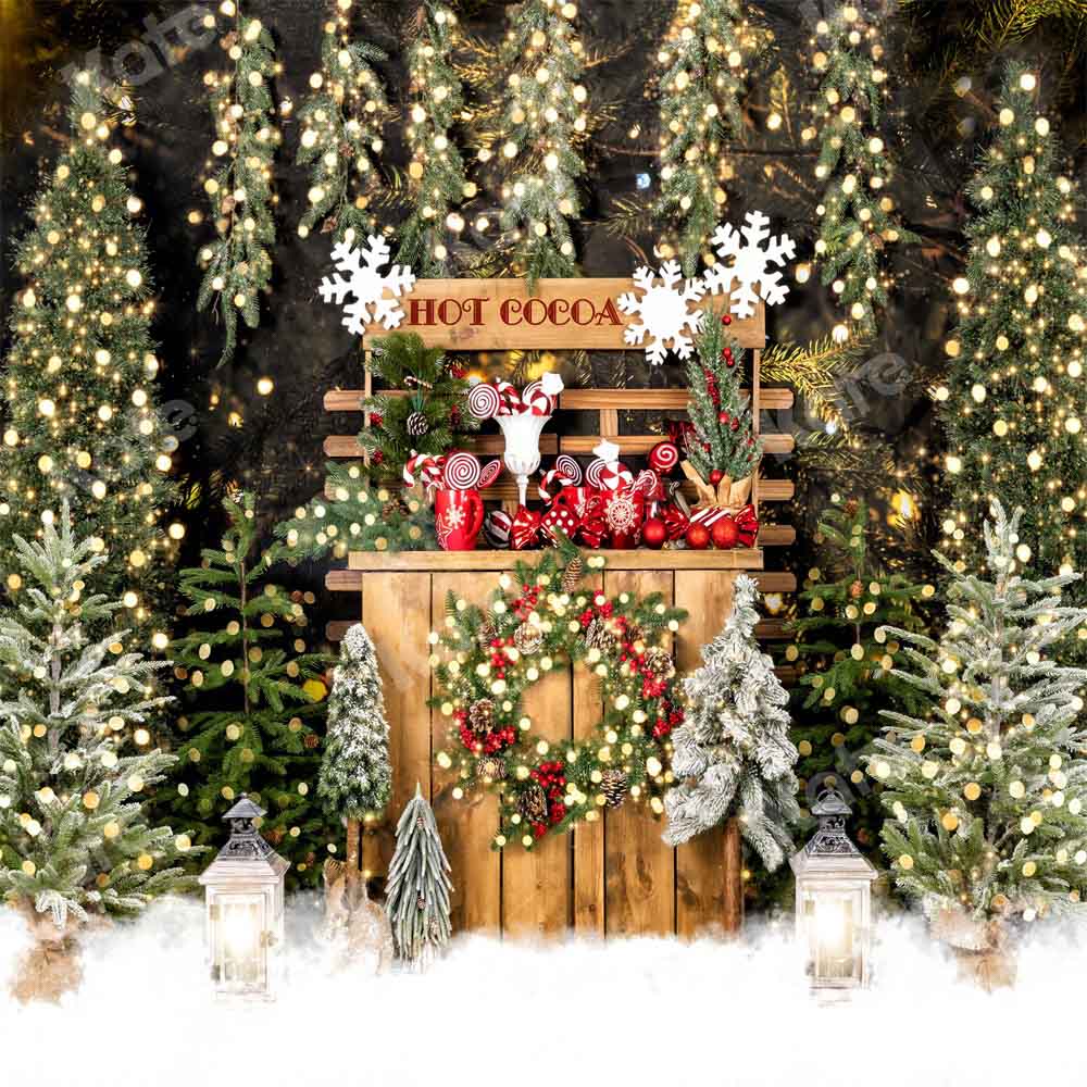 Kate Christmas Trees Hot Cocoa Night Backdrop Designed by Emetselch - Image 3