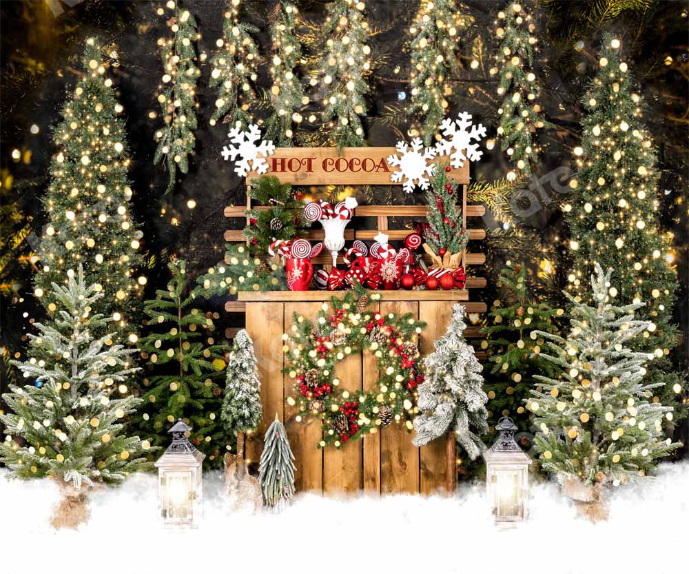 Kate Christmas Trees Hot Cocoa Night Backdrop Designed by Emetselch - Image 4