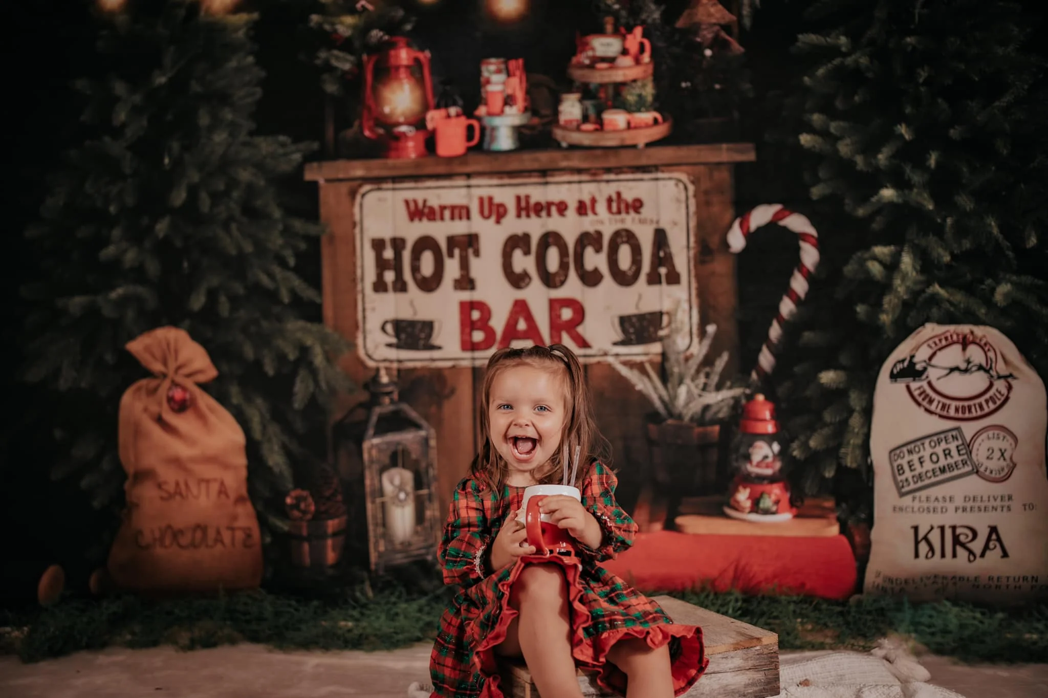 Kate Christmas Trees Hot Cocoa Party Backdrop for Photography - Image 3
