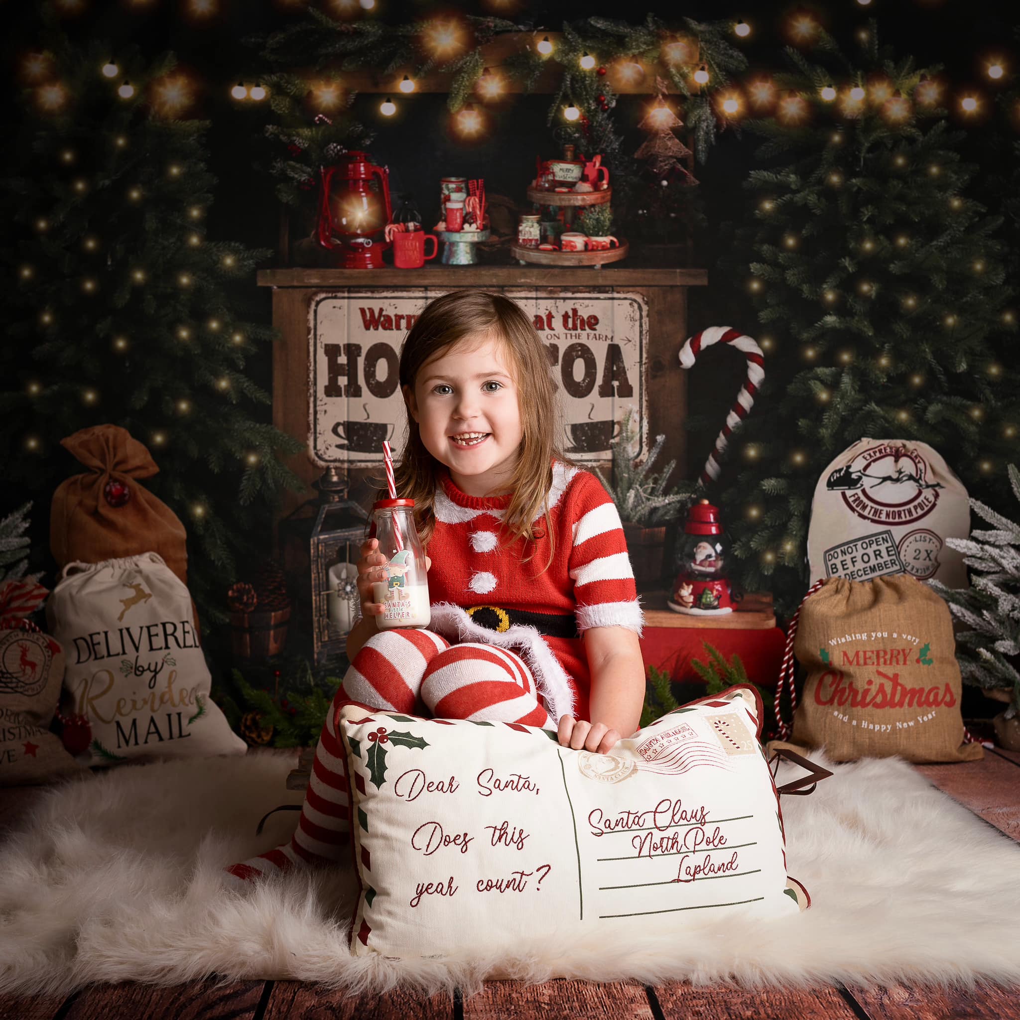 Kate Christmas Trees Hot Cocoa Party Backdrop for Photography - Image 4