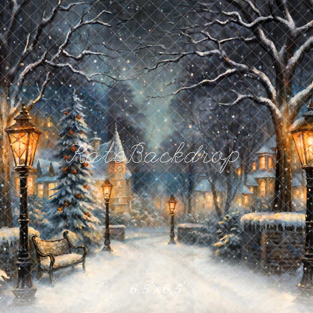 Kate Christmas Trees Night Street Backdrop Designed by GQ - Image 2