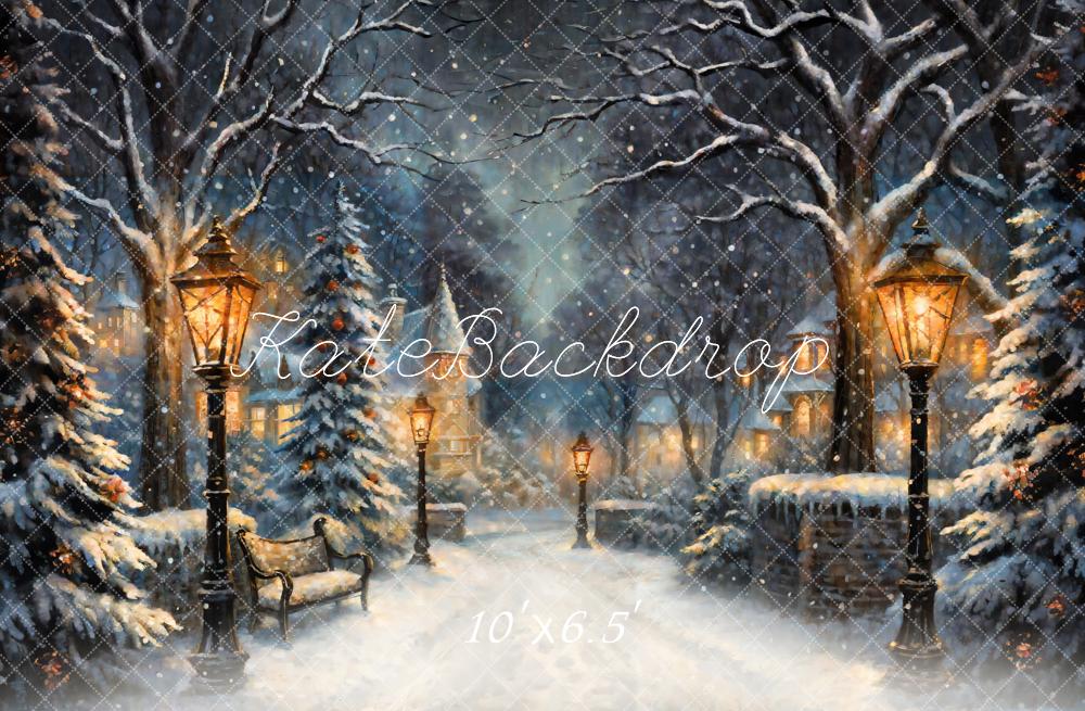 Kate Christmas Trees Night Street Backdrop Designed by GQ - Image 4