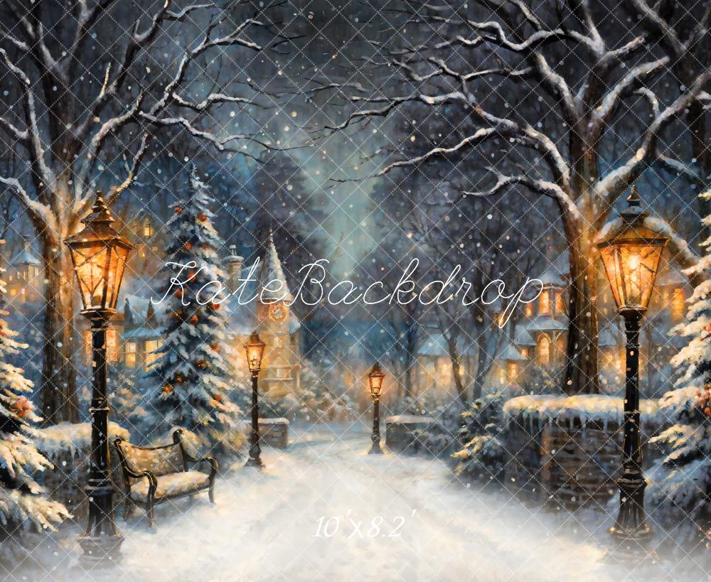 Kate Christmas Trees Night Street Backdrop Designed by GQ - Image 5