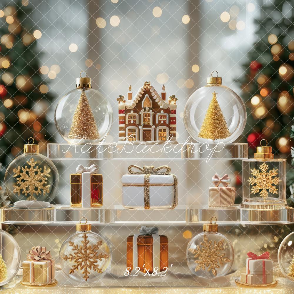Kate Christmas Trees Ornaments Gingerbread Gold Backdrop Designed by Mini MakeBelieve - Image 5