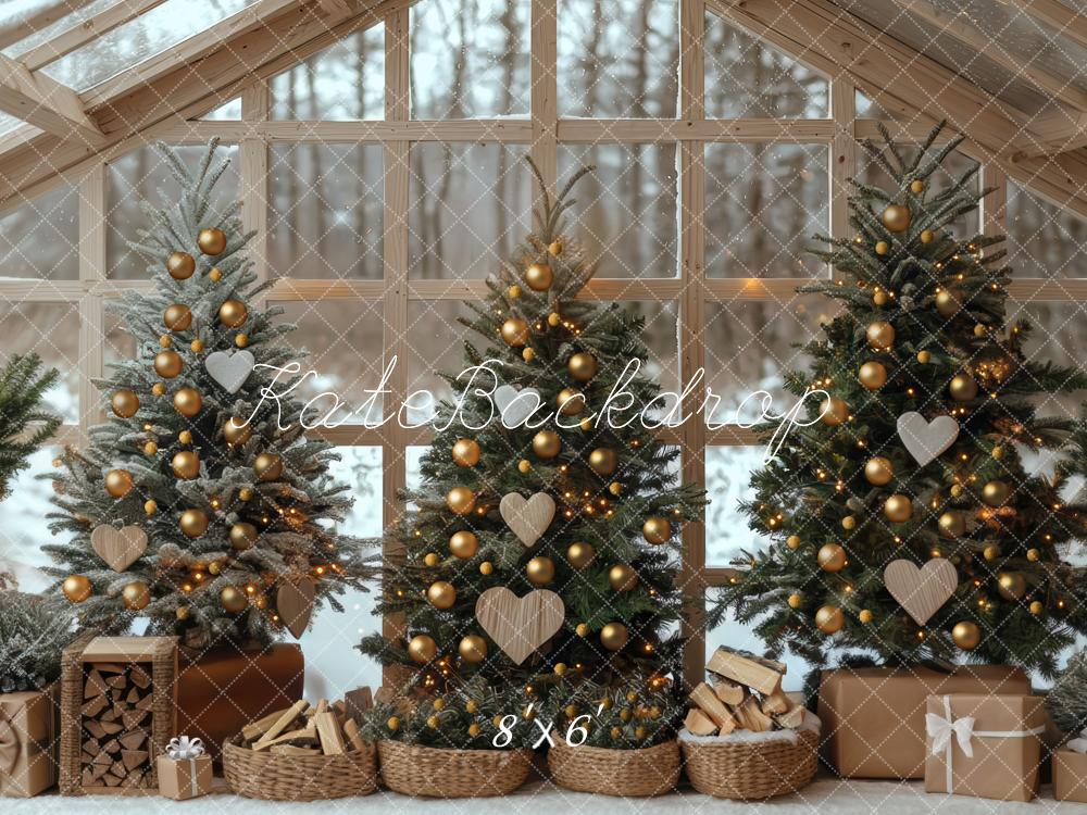 Kate Christmas Trees Presents Firewood House Backdrop Designed by Mini MakeBelieve - Image 3