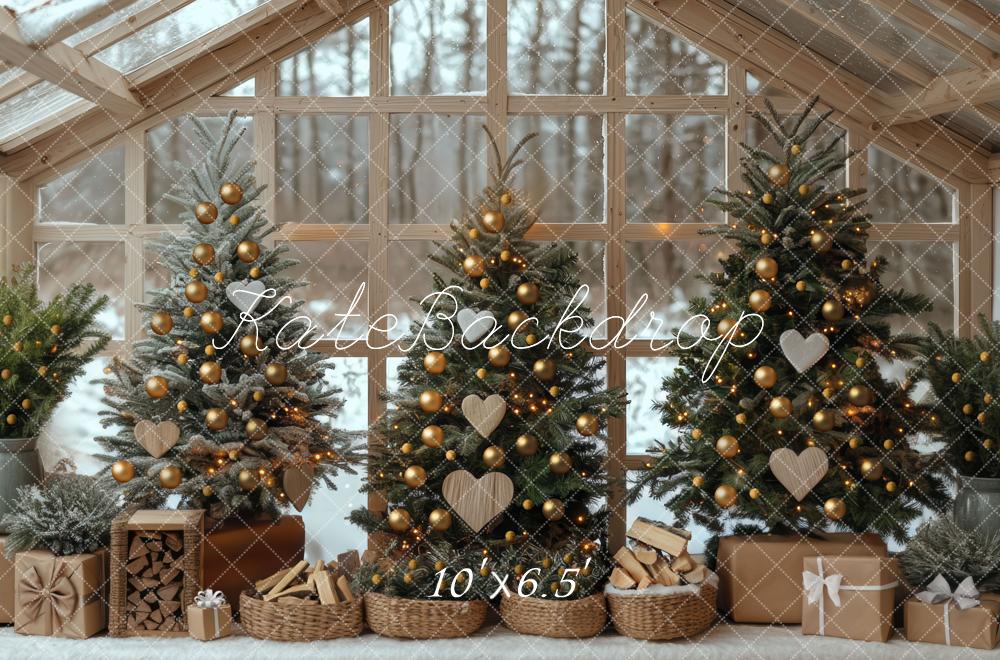 Kate Christmas Trees Presents Firewood House Backdrop Designed by Mini MakeBelieve - Image 4