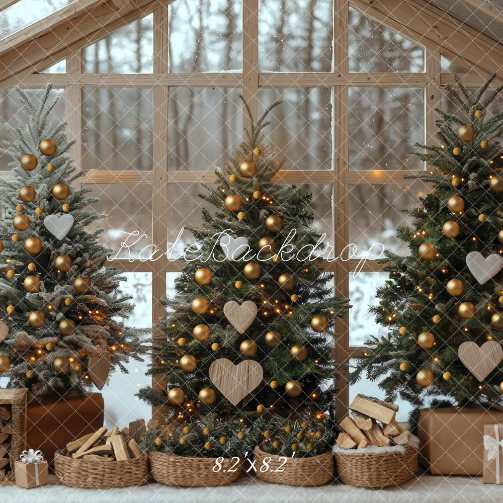 Kate Christmas Trees Presents Firewood House Backdrop Designed by Mini MakeBelieve - Image 5