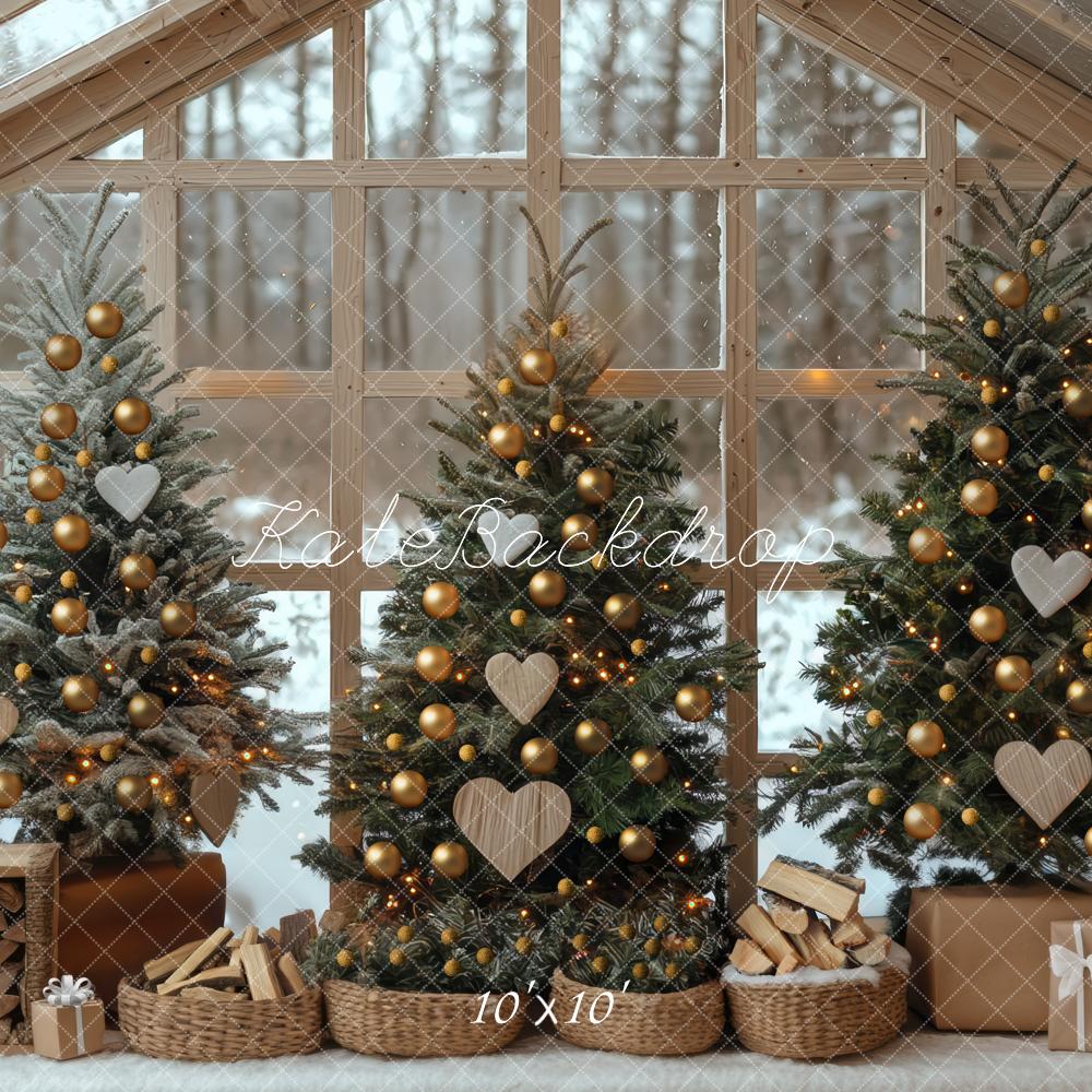 Kate Christmas Trees Presents Firewood House Backdrop Designed by Mini MakeBelieve - Image 7