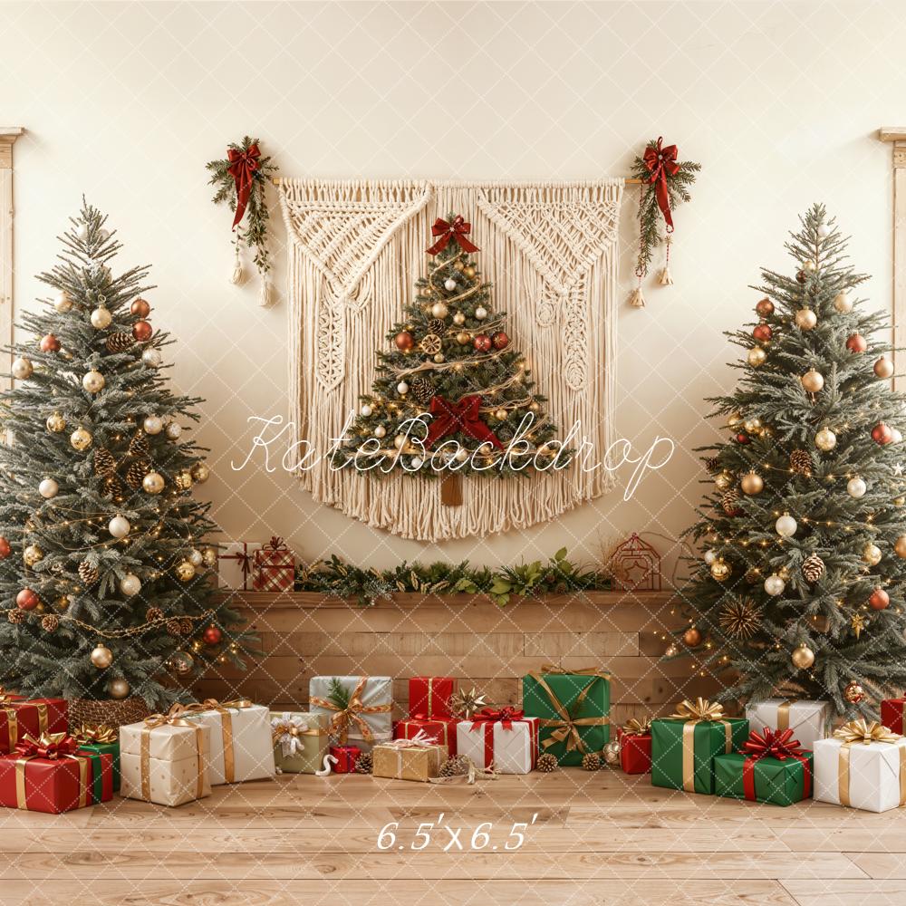 Kate Christmas Trees Presents Macrame Wall Backdrop Designed by Emetselch - Image 2