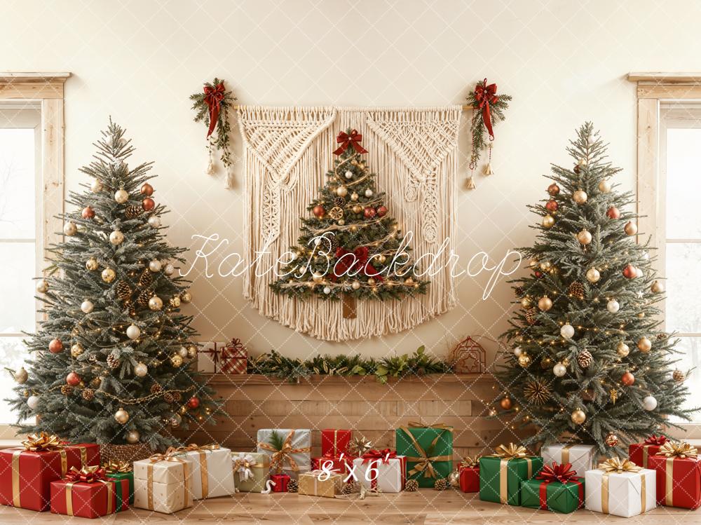 Kate Christmas Trees Presents Macrame Wall Backdrop Designed by Emetselch - Image 3
