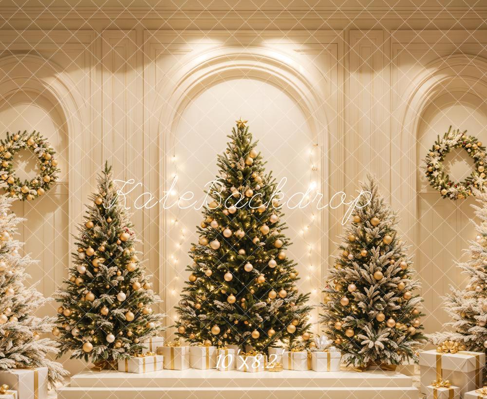 Kate Christmas Trees Retro Arch Gifts Backdrop Designed by Emetselch - Image 5