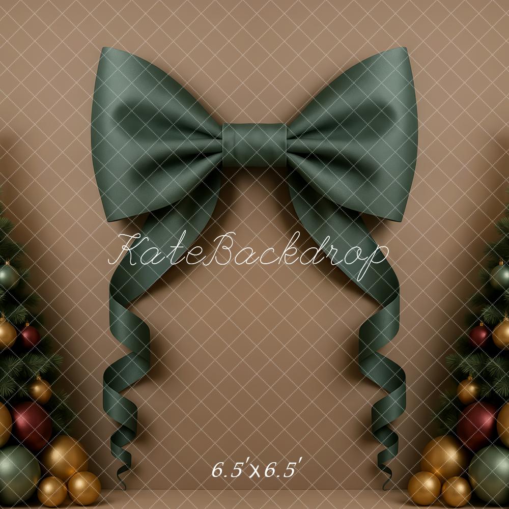 Kate Christmas Trees Ribbon Bow Gold Ornaments Backdrop Designed by Patty Robert - Image 2