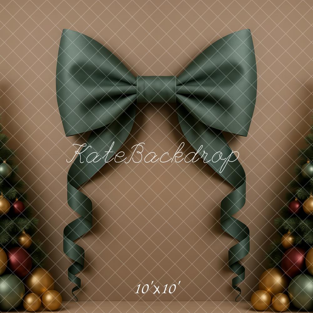 Kate Christmas Trees Ribbon Bow Gold Ornaments Backdrop Designed by Patty Robert - Image 7