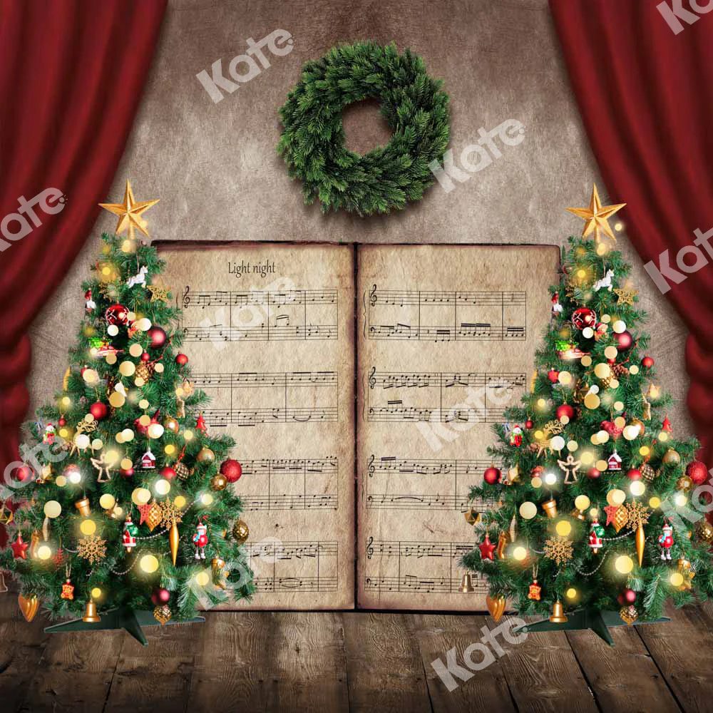 Kate Christmas Trees Song Book Backdrop Designed by Chain Photography - Image 2