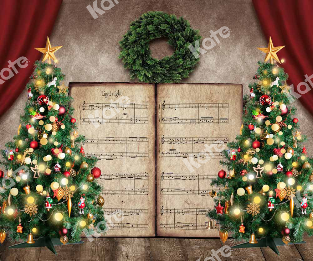 Kate Christmas Trees Song Book Backdrop Designed by Chain Photography - Image 3