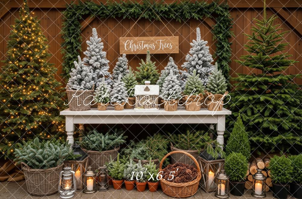 Kate Christmas Trees Table Lanterns Rustic Backdrop Designed by Patty Robert - Image 4