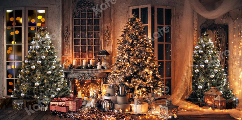 Kate Christmas Trees Warm Room Backdrop Designed by Chain Photography - Image 10