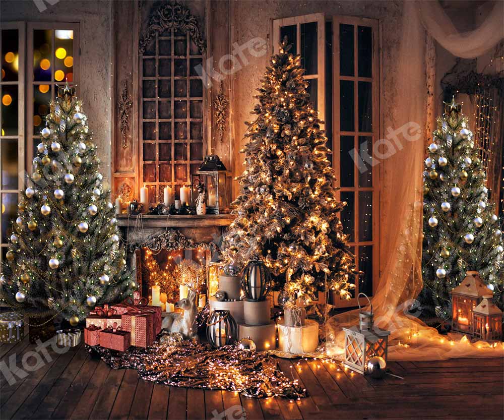 Kate Christmas Trees Warm Room Backdrop Designed by Chain Photography - Image 11