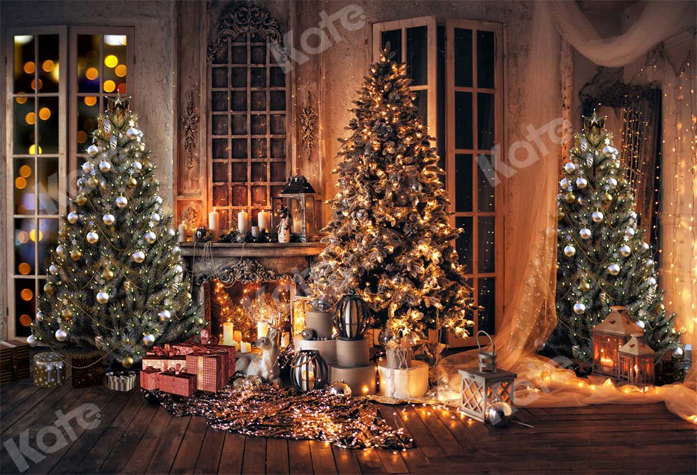 Kate Christmas Trees Warm Room Backdrop Designed by Chain Photography - Image 2
