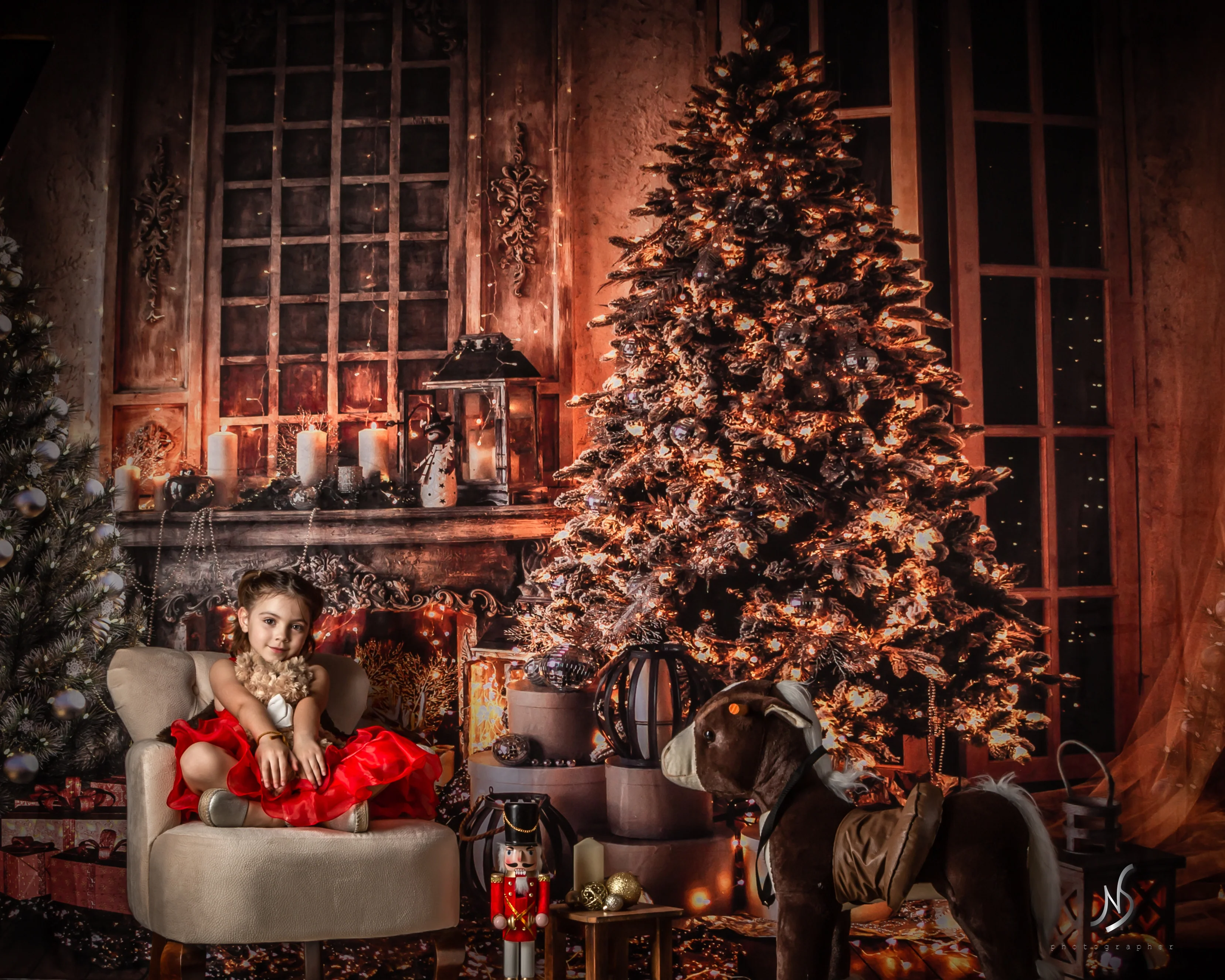 Kate Christmas Trees Warm Room Backdrop Designed by Chain Photography - Image 8