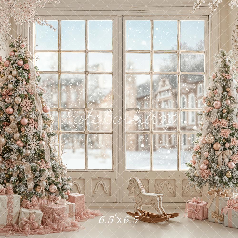 Kate Christmas Trees Window Winter Backdrop Designed by Emetselch - Image 2