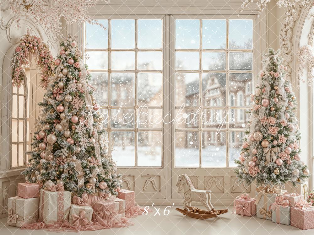 Kate Christmas Trees Window Winter Backdrop Designed by Emetselch - Image 3