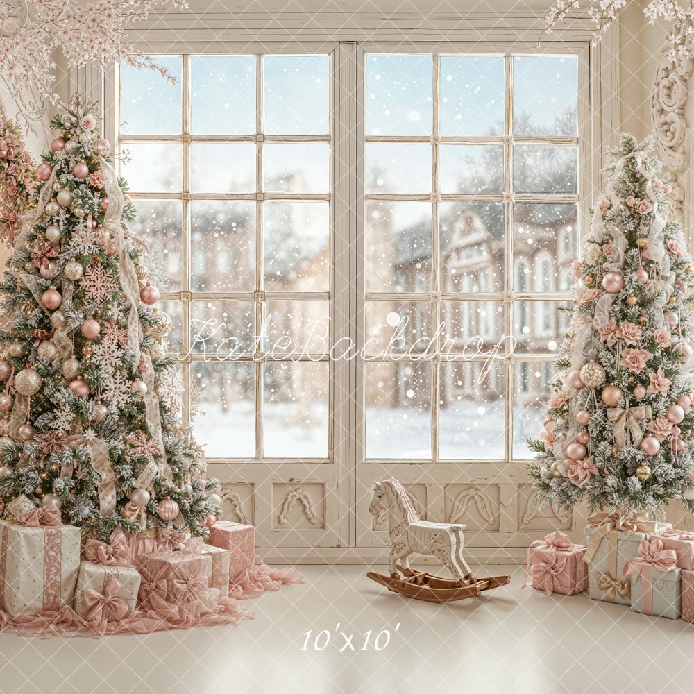 Kate Christmas Trees Window Winter Backdrop Designed by Emetselch - Image 7