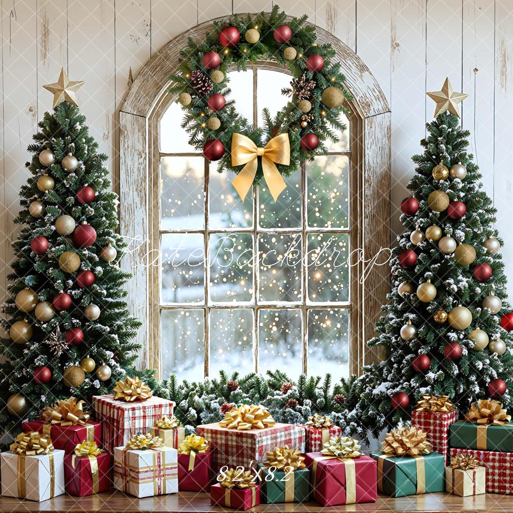 Kate Christmas Trees Wreath Gifts Rustic Window Backdrop Designed by Mini MakeBelieve - Image 5
