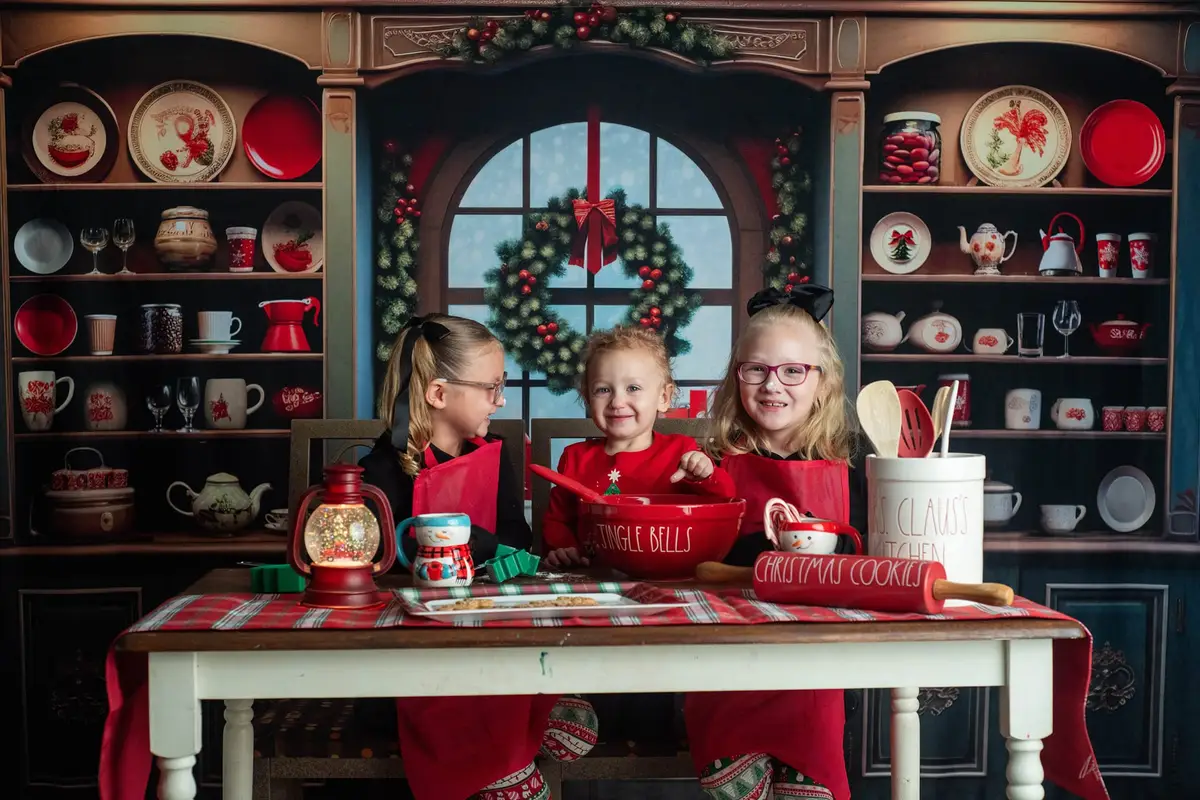 Kate Christmas Vintage Cupboard Kitchen Backdrop Designed by Emetselch