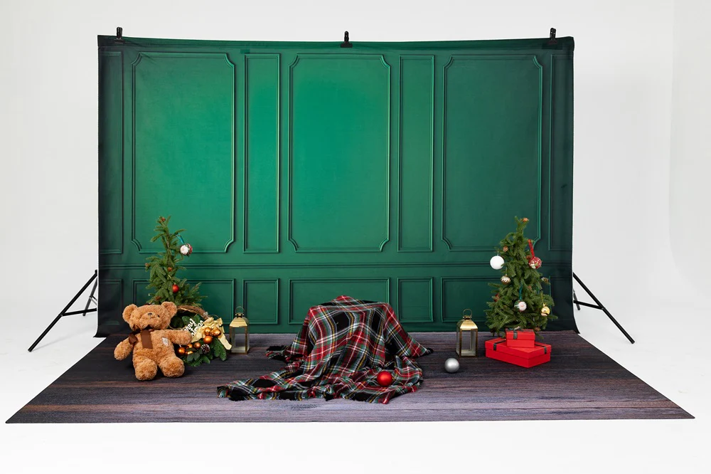Kate Christmas Vintage Green Wall Backdrop for Photography - Image 3