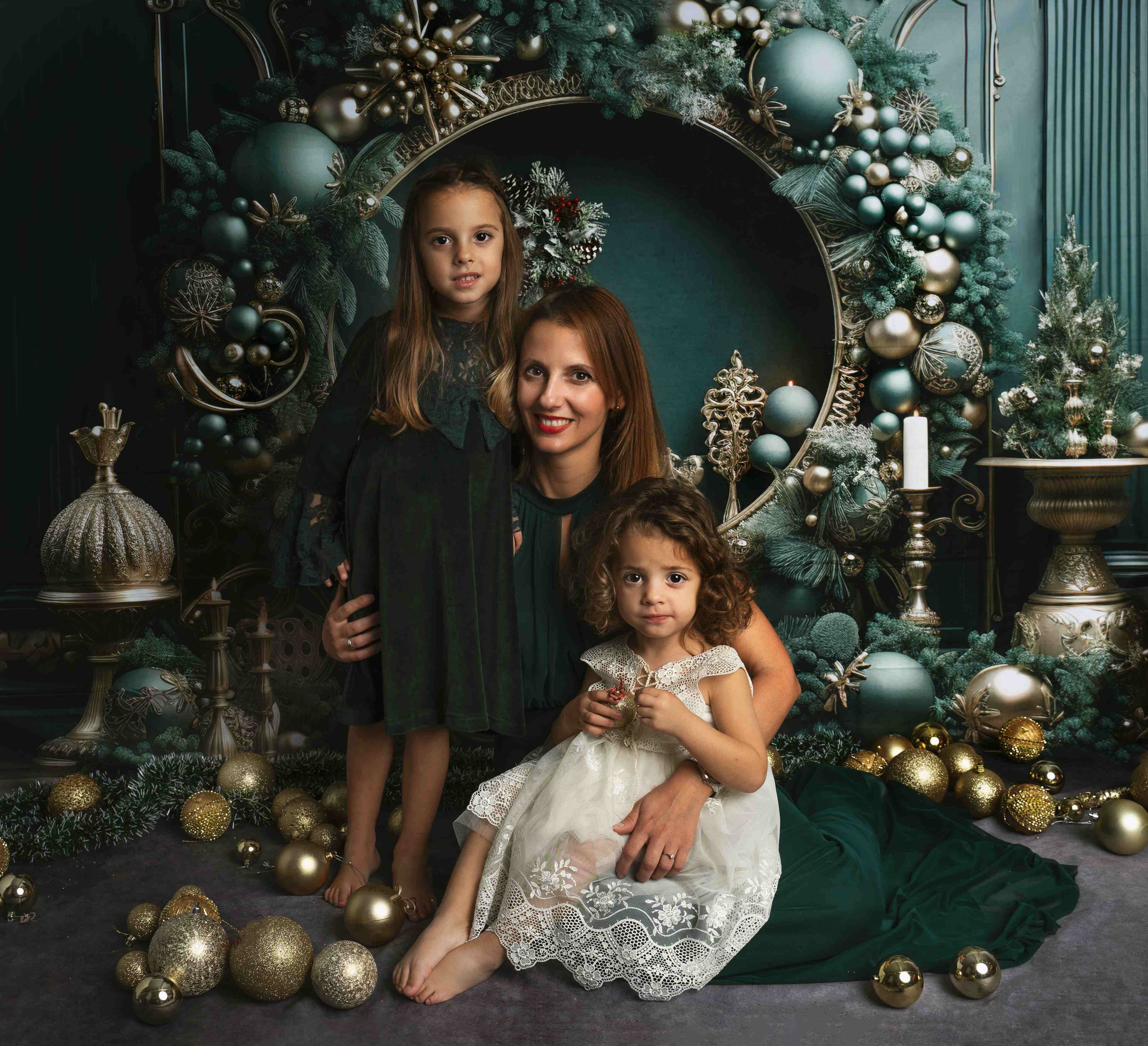 Kate Christmas Vintage Green Wall Wreath Backdrop Designed by Emetselch - Image 11