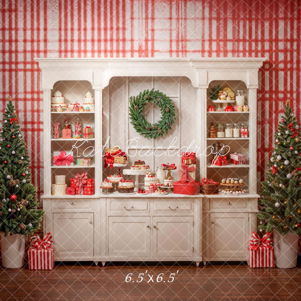 Kate Vintage White Christmas Kitchen Backdrop Designed by Emetselch - Image 2