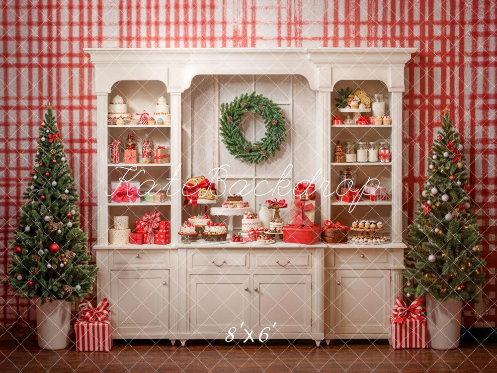 Kate Vintage White Christmas Kitchen Backdrop Designed by Emetselch - Image 3
