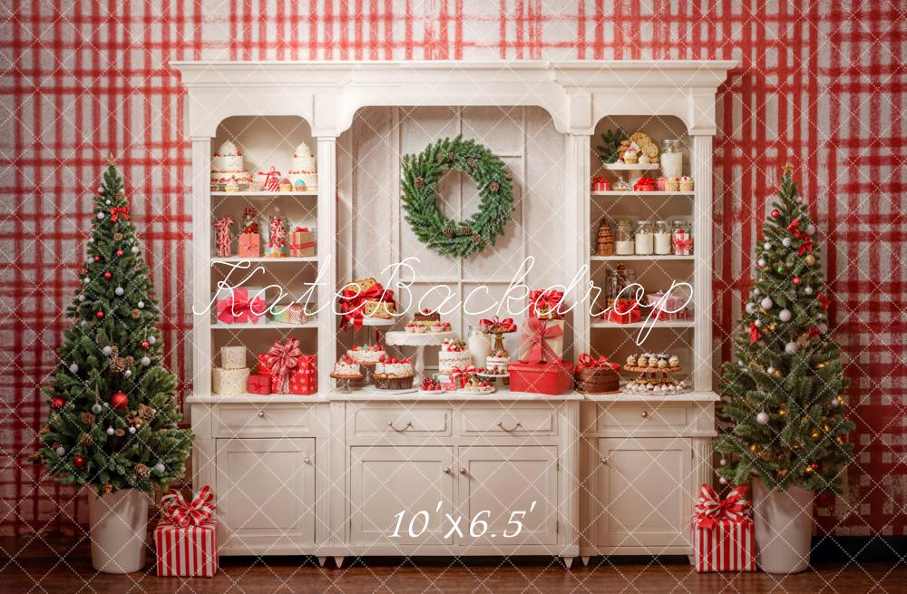 Kate Vintage White Christmas Kitchen Backdrop Designed by Emetselch - Image 4